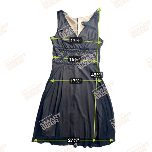 Connected Apparel Babydoll Y2K Faux Wrap Dress 12 Empire Waist Prom Lace Overlay - Picture 2 of 7